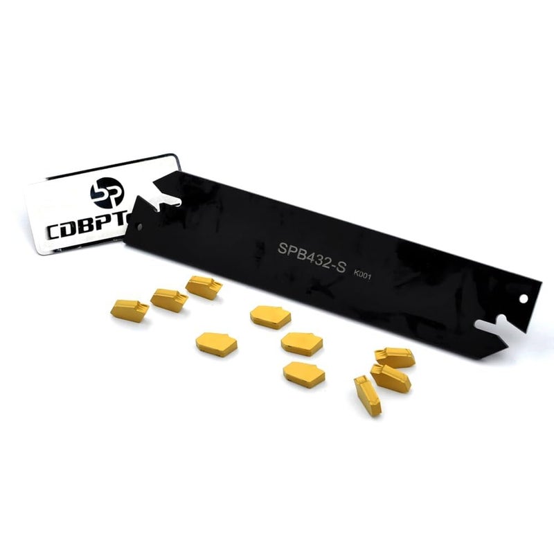 CDBP SPB432-S/SPB32-4 Parting Blade with 10 pcs GTN-4 Carbide Inserts Parting Grooving Cut-Off Tool Set, Slotted Tool - Image 4